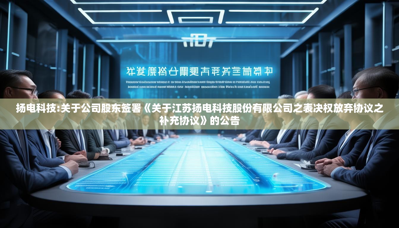 扬电科技:关于公司股东签署《关于江苏扬电科技股份有限公司之表决权放弃协议之补充协议》的公告